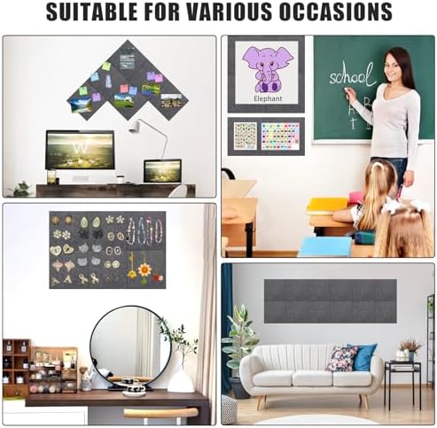 36" x 24" Felt Bulletin Board & Cork Board Alternative, Dark Gray