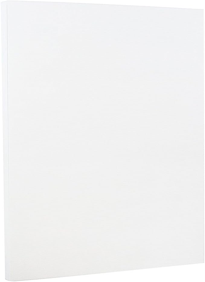 JAM PAPER Strathmore 80lb Cardstock - 8.5 x 11 Coverstock - 237 gsm - Bright White Laid - 250 Sheets/Ream