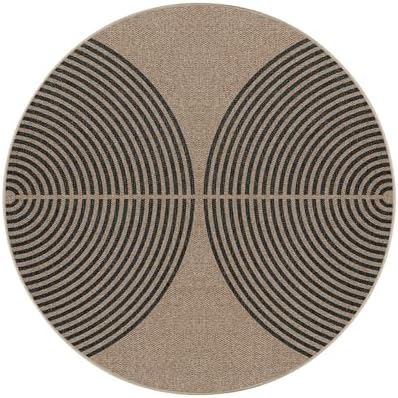 Lahome Modern Rainbow Small Round Rug, 3ft Washable Circle Rug for Doorway