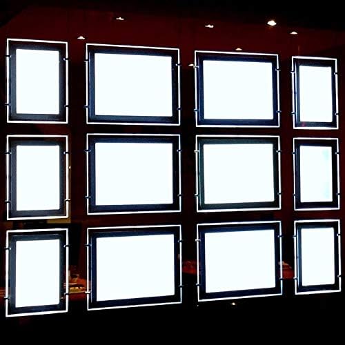 Real Estate Window Hanging Acrylic Photo Frame Advertising Display Office Led Store Sign Holders(Vertical,3pcs A4 a row)