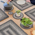 Homespice Flint Hill Braided Trivets for Primitive Decor, Round 8" Set of 6