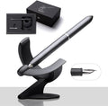 novium Hoverpen Future - Luxury Fountain Pen, Schmidt Nib (Fine), Converter, Extra Refill, Futuristic Aesthetic, Aerospace Metal, Best Pen Gift Set for Men & Women (Deep Black)