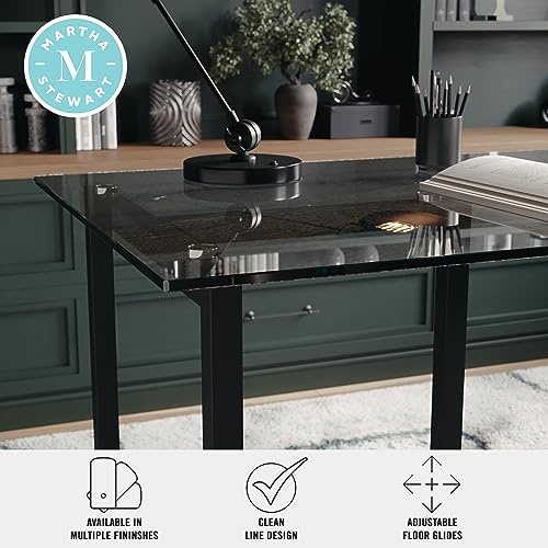 Martha Stewart Eli Glass Top Home Office Desk,