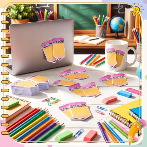 Back to School Sticky Notes Pencil Note Pads Classroom Supplies