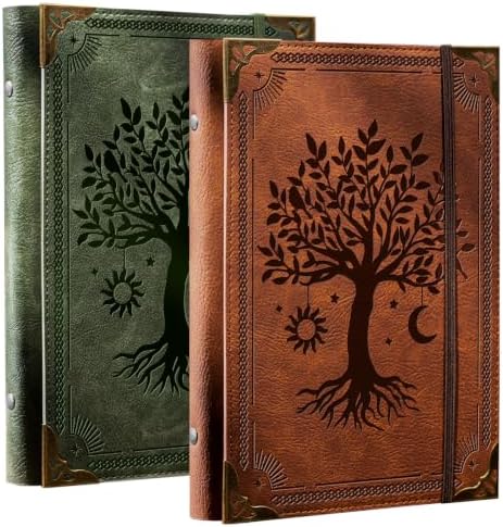 Ovesmusl 2 Pack PU Leather A5 Binder 6 Ring Refillable Journal Cover