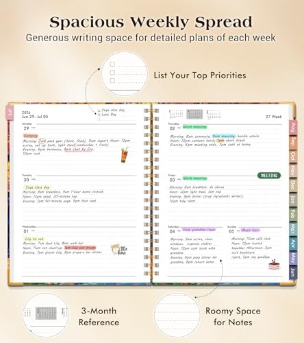 Academic Planner 2026-2027, Hardcover Weekly and Monthly Calendar Planner from July 2026 - June 2027, 8.5" x 11" A4 Large Daily Agenda with Tabs, College School Organizer for Student Teacher, Autumn Woods