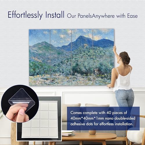 PINWELIFE® Masterpiece Acoustic Art Panels, 8-Pack 12"×16" Sound Absorbing Panels, Decorative Acoustic Wall Art, Noise and Echo Cancelling for Home Studio/Office, Nano Tape Included
