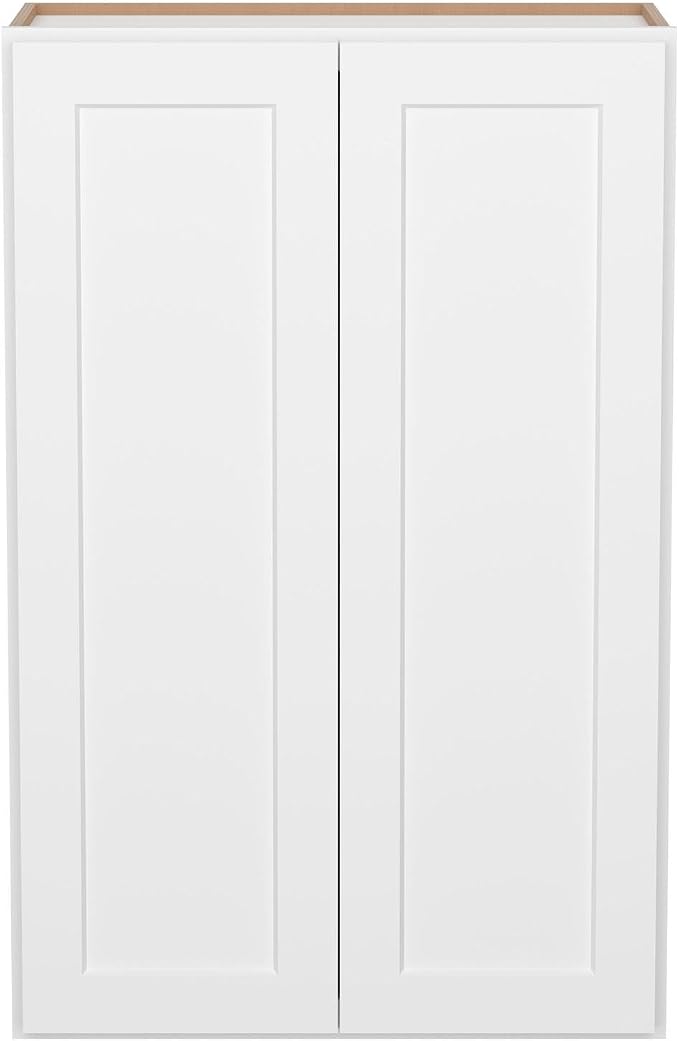 Furinno Shaker Wall Kitchen Cabinet 2-Door-3 Shelves, Ready to Assemble, 12 D x 27 W x 42 H, White