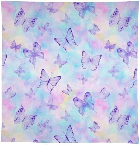 Dreamy Butterfly Tablecloth, Colorful Butterflies Watercolor Blue Purple Print Table Cover for Outdoor Party Picnic Kitchen Dinning Table Decor 60x90in