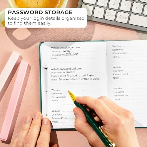 Clever Fox Password Book with Alphabetical Tabs, 4"x5.5" Keeper Aquamarine