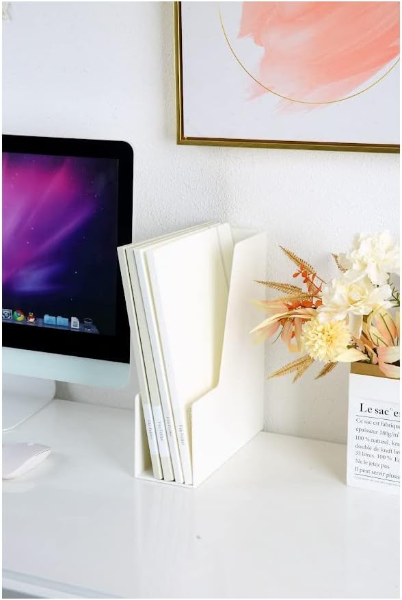 YBM Home Vertical File Bins Organizer Open Front Design for Easy Access to Files, Documents, and Magazines, Ideal for Home Office, Work Desktops, or School, Medium, 1261-8