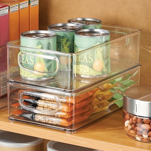 iDesign Stackable Pantry Bin with Handles, Clear