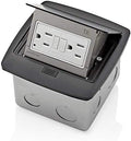 Leviton Pop-Up Floor Box with 15 Amp, Tamper-Resistant Self-Test GFCI Outlet, PFGF1-MB, Black