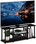 Furinno Turn-N-Tube No Tools 3D 3-Tier Entertainment TV Stand up to 50 inch TV, Round Tubes, Walnut | for TV up to 50 Inch, Open Frame Rectangular Entertainment Center with Storage Shelf, TV Console, for Living Room, Bedroom