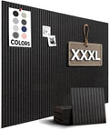 WALLHERO Large Bulletin Board, Tack Board, 59"x36" | 15 Pack | Wall Pin Board, Cork Board Alternative for Walls, Tablero de Corcho para Pared, Cord Board for Wall (Black Slats)