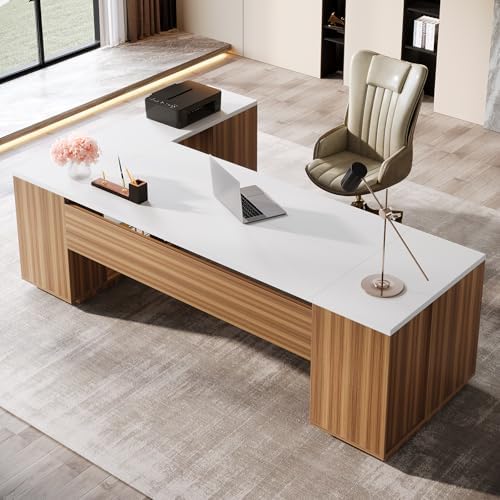 Tribesigns 86" L-Shaped Executive Office Desk, Extra Large Home Office Desk