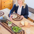 Homespice Prescott Braided Table Runner Ideal as Dining Runner, Oval 11x36