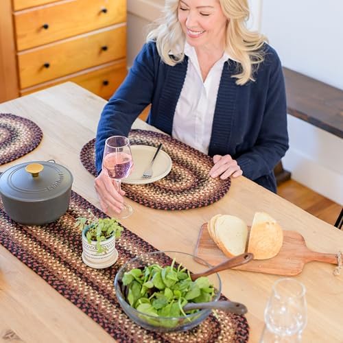 Homespice Prescott Jute Braided Table Runner, Oval 8x28 Set of 2