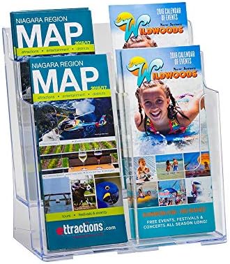 Azar Displays 252381 Two-Tier Four-Pocket Trifold Brochure Holder