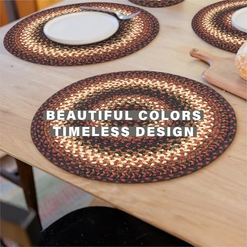 Homespice Prescott Jute Braided Placemats, Round 15" Set of 2
