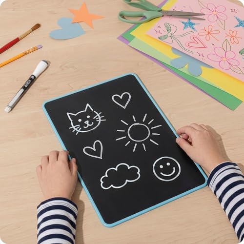 U Brands Mini Dry Erase Board for School, 1 Count Double Sided Ruled - Blue