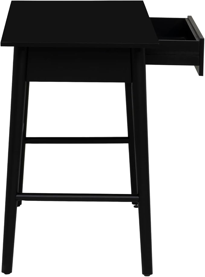 Linon Melissa Black Wooden One Drawer Writing Desk