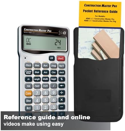 Calculated Industries 4065 Construction Master Pro Advanced Construction Math Feet-inch-Fraction Calculator for Contractors, Estimators, Builders, Framers, Remodelers, Renovators and Carpenters