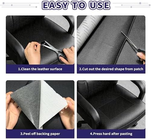 Besezx Leather Repair Patch Tape Kit, Breathable Self Adhesive Leather Repair for Furniture, Couch, Sofa, Car Seats,Office Chair,Vinyl Repair Kit.30inx16in