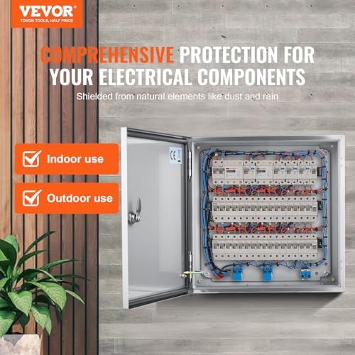 Steel Electrical Box 12" x 12" x 8" Electrical Enclosure Box 304 Stainless Steel Electronic Equipment Enclosure Box IP65 Weatherproof Wall-Mounted Metal Electrical Enclosure with Mounting Plate