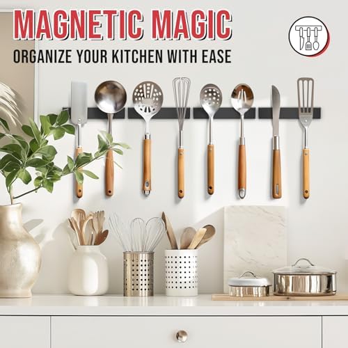 FINDMAG Black Magnetic Strip, Neodymium Magnets, 12 Pack, 2.36x0.39x0.12in