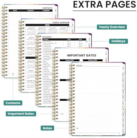 Large Planner 2026-2027, A4 (8.5" x 11") Hardcover Weekly & Monthly Planner July 2026 - June 2027 with Monthly Tabs, Academic Planner for School, Work and Office, Mystic Forest