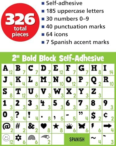 Teacher Created Resources Self-Adhesive Pastel Pop 2" Bold Block Letters Uppercase (TCR9649)