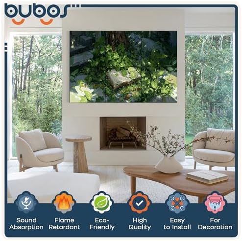 BUBOS 6 Pcs Art Acoustic Wall Panel,70.8”x47.2”Self Adhesive for Home Decor