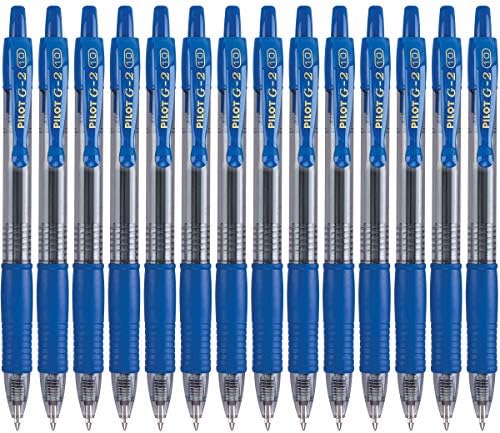 PILOT G2 Premium Gel Roller Pens, Blue Ink Pens Bold Point, Pack of 14