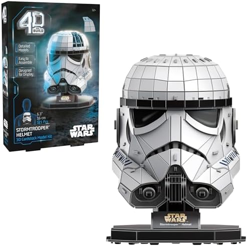 4D Build Star Wars Stormtrooper Helmet 3D Puzzle Model Kit, Room Display