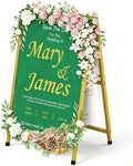 Golden A Frame Sign, Heavy Duty Slide-in A Frame Sign Holder, Double-Side 24x 36 Inch Sandwich Board for Office, Wedding, Business, Party Poster, Frame only