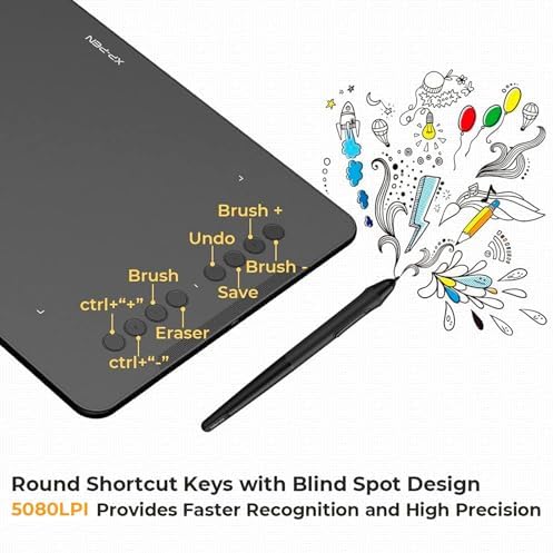 XPPen Deco 01 V3 10x6 Drawing Tablet, 16K Battery-Free Stylus, 8 Keys