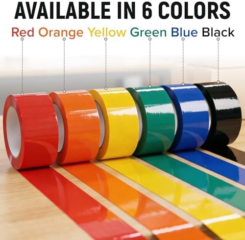 2" x 110 Yards Black Packing Tape, 4 Rolls