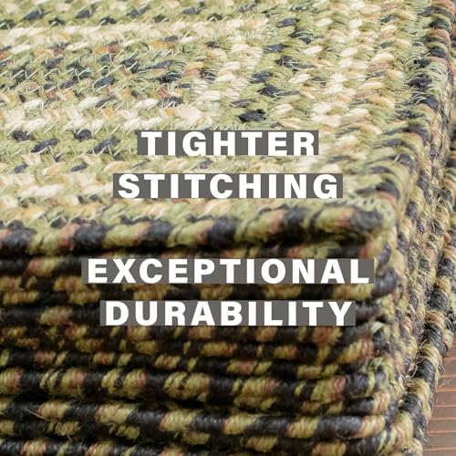 Homespice Pinecone Jute Braided Stair Treads, Oval 8x28 Set of 13