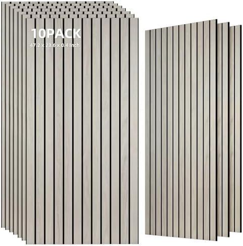 TO-TH Soundproof Wall Panels Wood Grain Acoustic Panel 10 Pack, Natural Oak