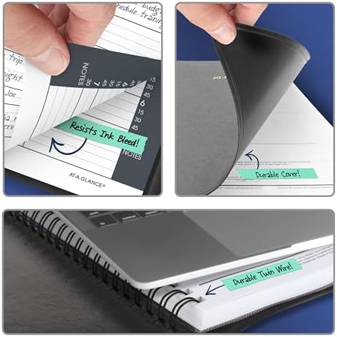 AT-A-GLANCE 2027 Appointment Book Planner, Daily Group Planner, 8.5" x 11", Eight Person, Two-Volume Set Jan-Jun & Jul-Dec, Black (7021205-27)