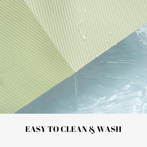 Placemats Set of 12 Vinyl/Plastic Woven Place Mats for Kitchen Table Indoor/Outdoor Washable Placemat Wipeable Dining Table Mats (Green Cube,12)