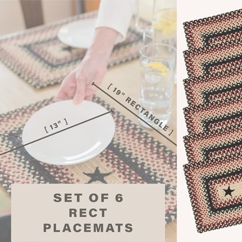 Homespice Gloucester Jute Braided Placemats, Rect 13x19 Set of 6