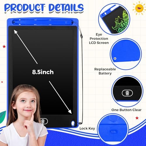 Zhehao 48 Pcs 8.5 Inch LCD Writing Tablet for Kids, Blue