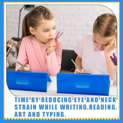 Pasimy 2 Pcs Slant Board Writing 13 x 13 Inch Heavy Duty Slanted Clipboard Sloped Acrylic Large Writing Board to Improve Handwriting Posture Reading Grasp for Back to School Office Supplies(Blue)