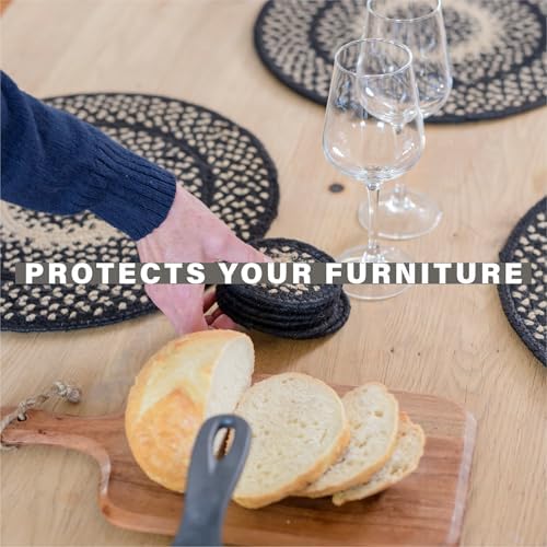 Homespice Manchester Jute Braided Placemats, Round 15" Set of 2