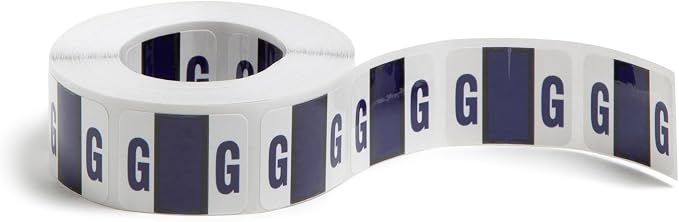 Smead BCCR Bar-Style Color-Coded Alphabetic Label, G, Label Roll, Violet, 500 Labels per Roll, (67077)