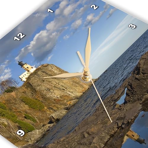 3dRose Wall Clock Silent - 10 inch - USA, Minnesota, Split Rock Lighthouse, Lake Superior - US24 DSV0010 - David Svilar - Lighthouses