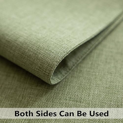Demetex Cloth Green Placemats Set of 8 Heat Resistant Table Plate Mat Washable Linen Placemat for Kitchen Dining Tables, 13x19 inch, Grass Green