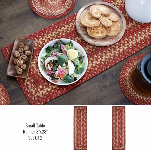 Homespice Apple Pie Jute Braided Table Runner, Rect 8x28 Set of 2